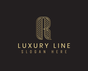 Deluxe Retro Luxury Letter R logo design