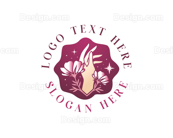 Floral Hand Beauty Logo