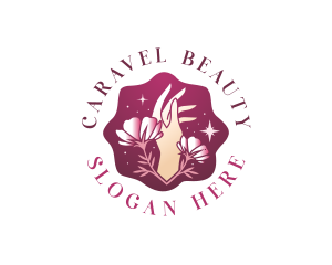 Floral Hand Beauty logo design