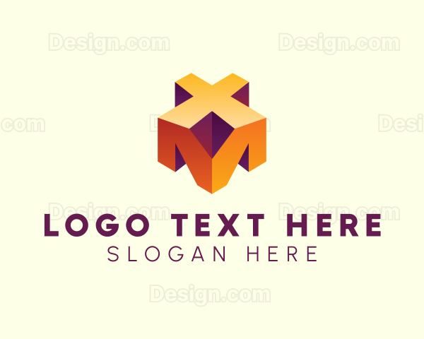 Generic 3D Geometric Letter XM Logo