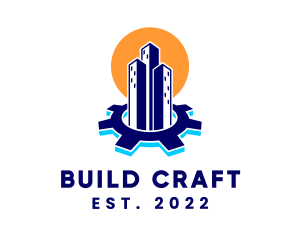 Construction Building Gear  logo design