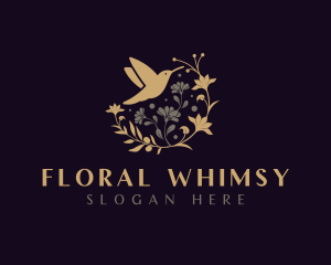 Floral Hummingbird Nature logo