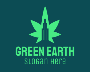 Green Cannabis Building logo design