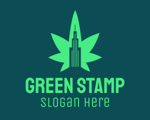 Green Cannabis Building logo design