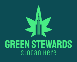 Green Cannabis Building logo design