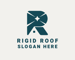 House Roof Letter R logo design