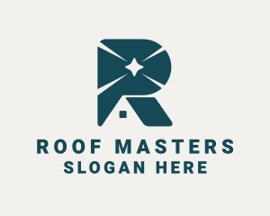 House Roof Letter R logo design