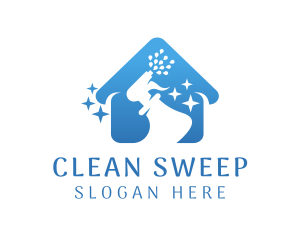 Home Cleaning Spray Bottle logo design