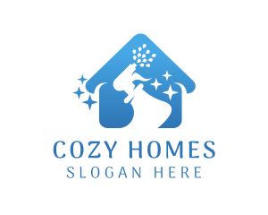 Home Cleaning Spray Bottle logo design