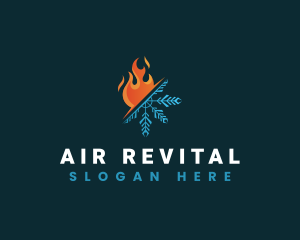 Heating Cooling HVAC logo design