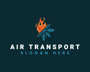 Heating Cooling HVAC logo design