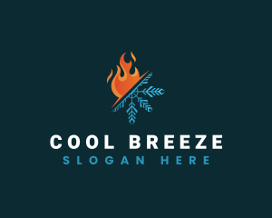 Heating Cooling HVAC logo design