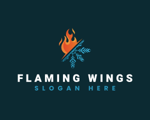 Heating Cooling HVAC logo design