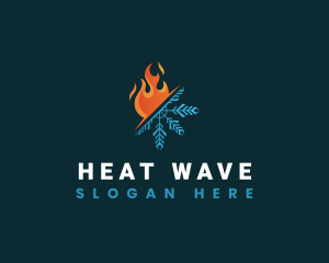 Heating Cooling HVAC logo design