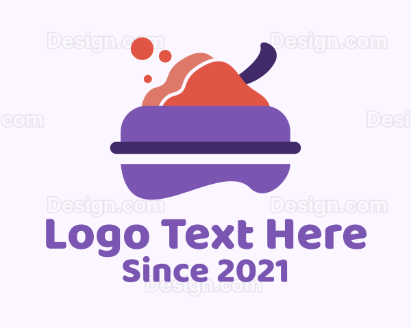 Ice Cream Bowl Dessert Logo