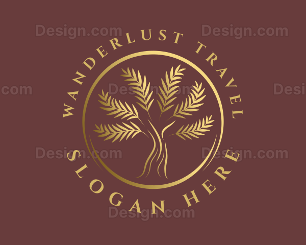 Elegant Golden Tree Logo