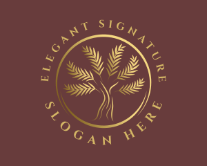 Elegant Golden Tree logo design