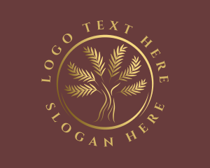 Elegant Golden Tree logo
