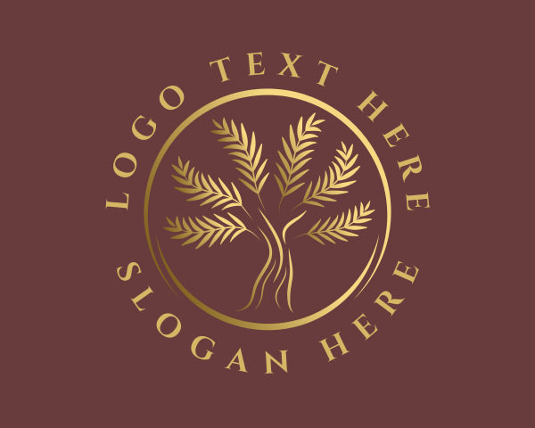 Elegant Golden Tree logo