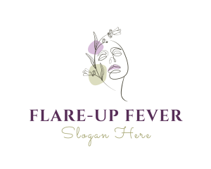 Woman Face Floral logo design