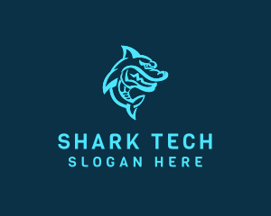 Angry Gamer Shark logo design