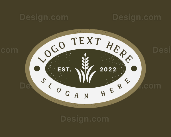 Wheat Grass Emblem Logo