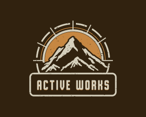 Trekking Hiking Mountain logo design