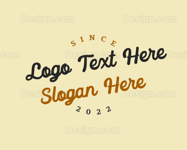 Hipster Cursive Script Logo