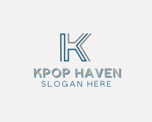 Modern Geometric Letter K logo design