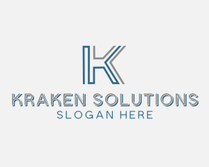 Modern Geometric Letter K logo design