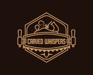 Wood Carver Saw  logo design