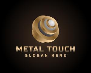 3D Metallic Globe logo