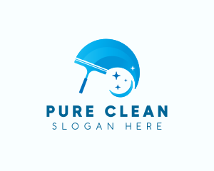 Cleaning Sanitize Squeegee logo design