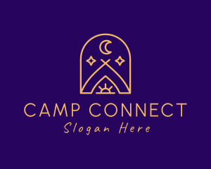 Cosmic Camping Tent logo design