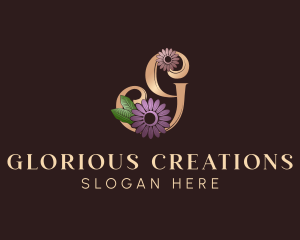 Feminine Flower Letter G logo design