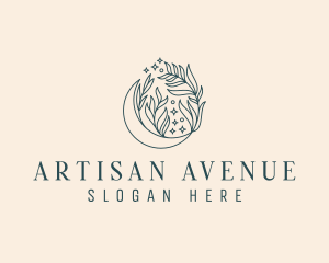 Floral Artisanal Moon logo design