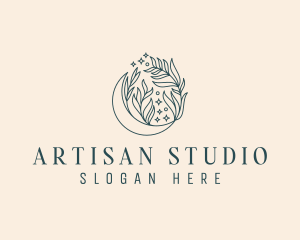 Floral Artisanal Moon logo design