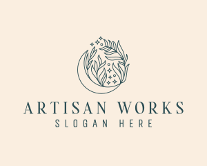 Floral Artisanal Moon logo design