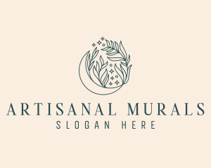 Floral Artisanal Moon logo design