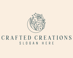 Floral Artisanal Moon logo design