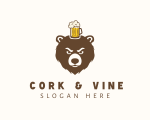 Bear Beer Mug logo design