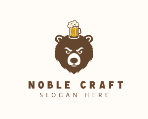 Craft Beer Bear Mug logo design