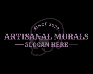 Purple Gothic Skull Wordmark logo design