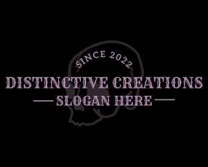 Purple Gothic Skull Wordmark logo design