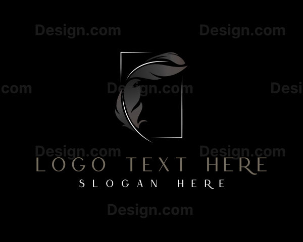 Luxurious Calligrapher Feather Logo