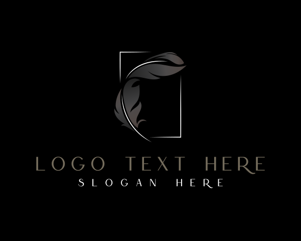 Luxurious Calligrapher Feather logo