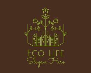 Green Eco Friendly City  logo design