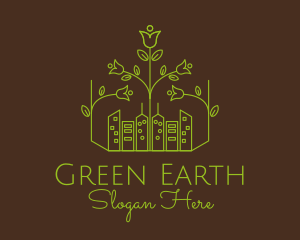 Green Eco Friendly City  logo design