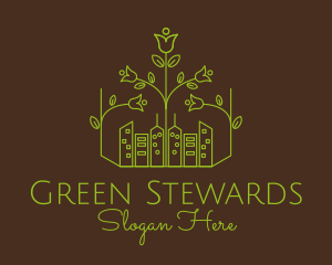 Green Eco Friendly City  logo design