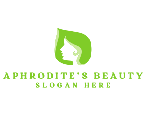 Green Beauty Woman logo design